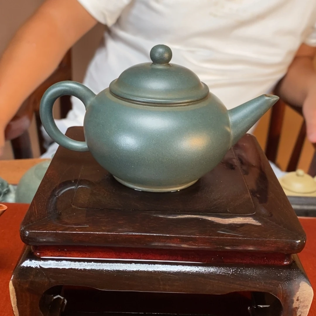 紫砂茶壶高端150cc明国绿水平