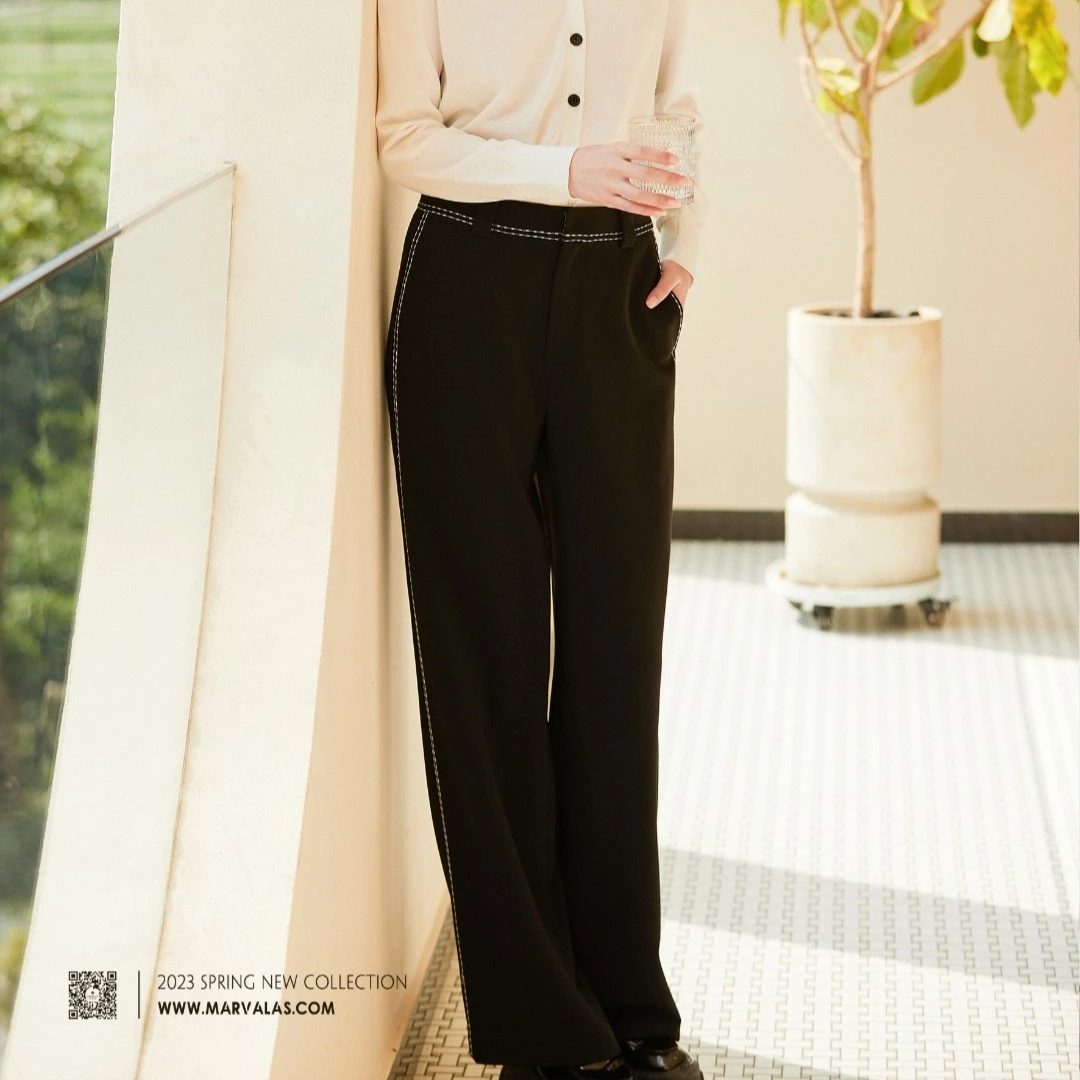 【小熊专属】M102302987曼德诗阔腿裤休闲时尚宽松通勤显瘦女士