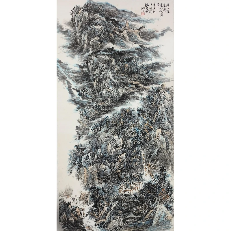F14  当代《溪山幽居》王中年  138x68  纸本镜片