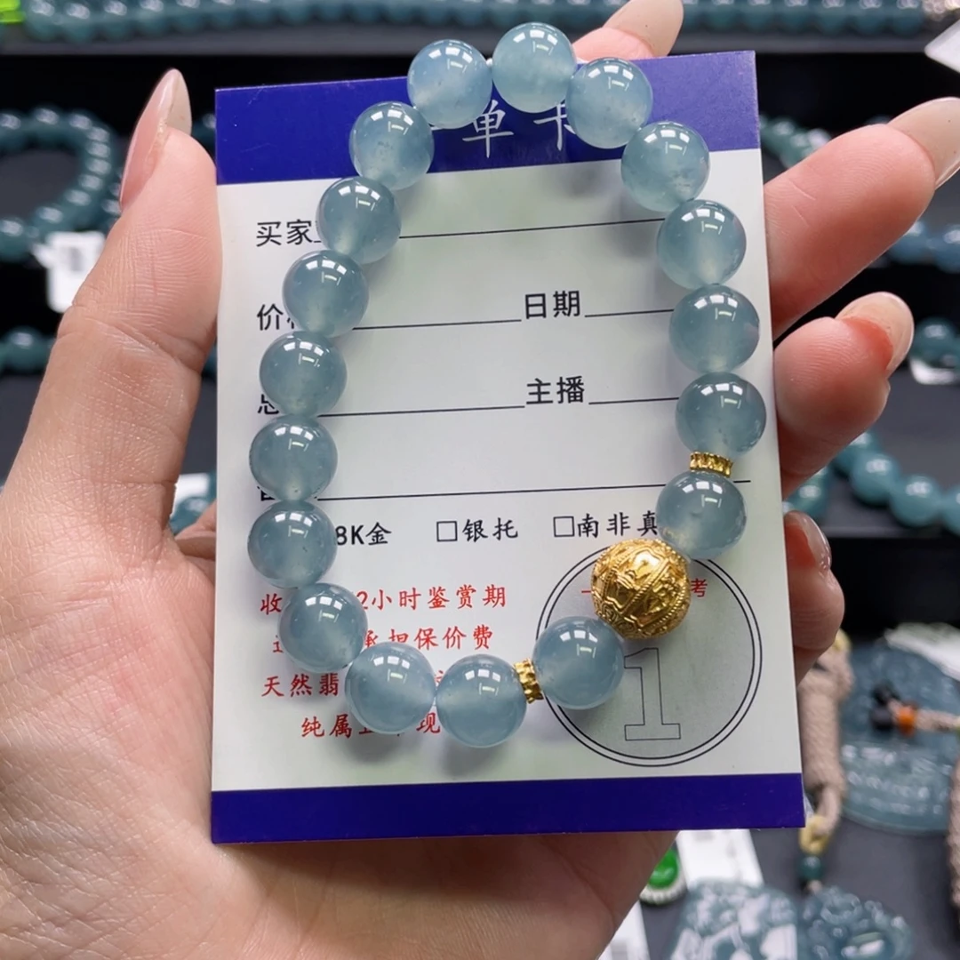 翡翠银S925镀金镶嵌颈饰卡10