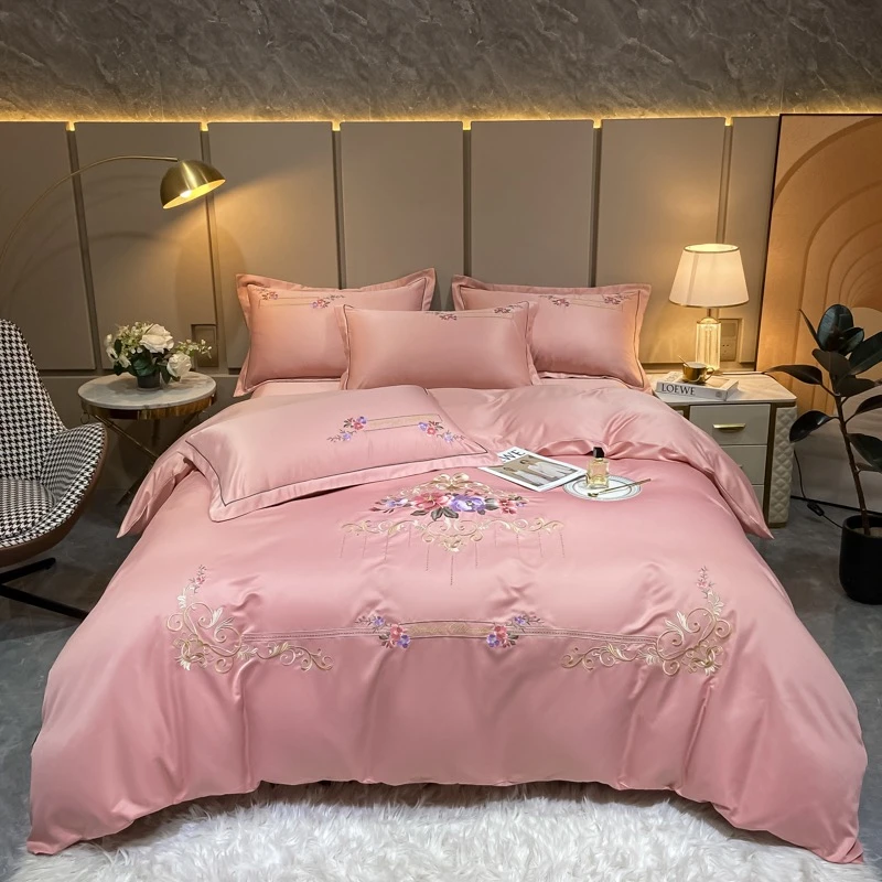 高端定制高支高密绣花款四件套奢华