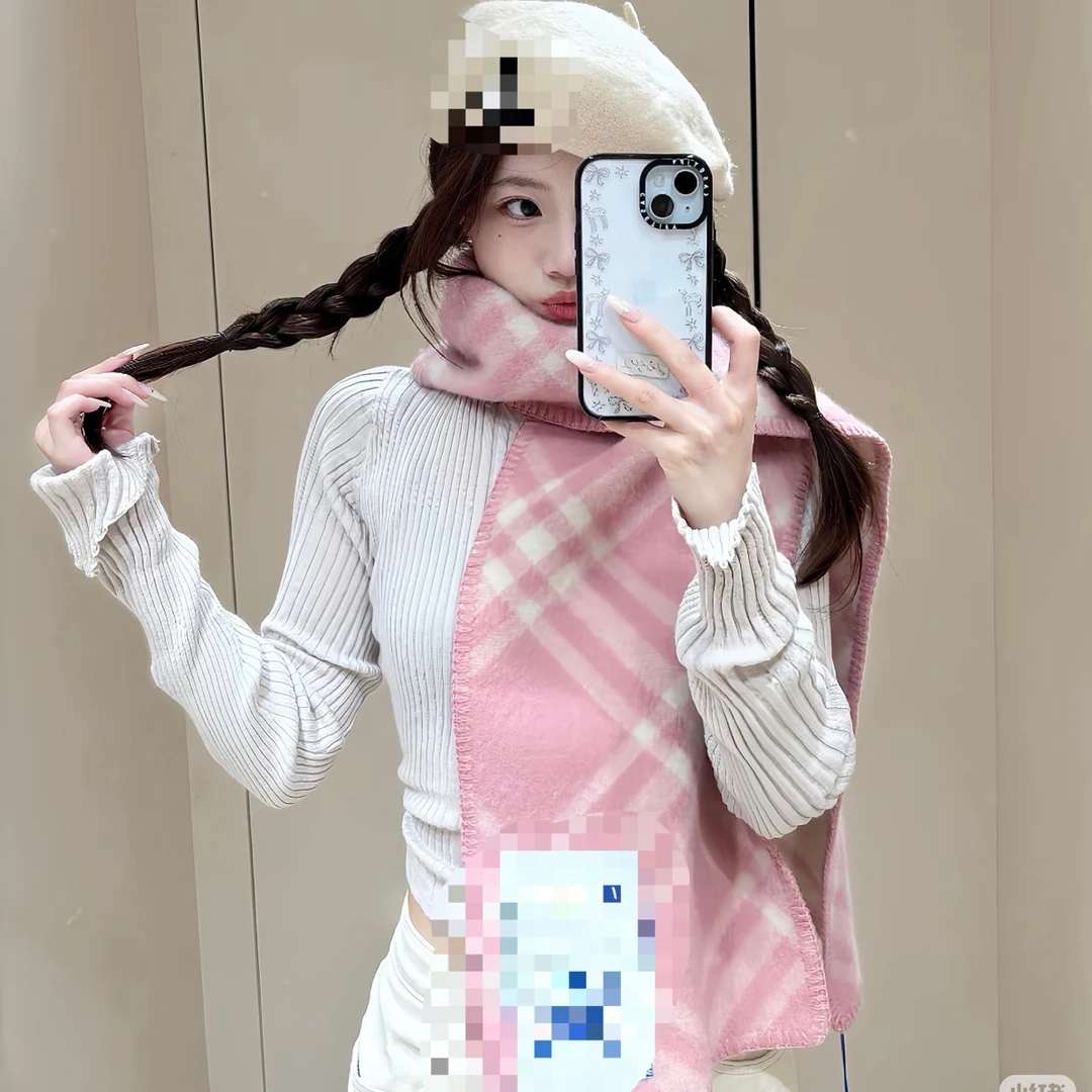 粉色围巾 百搭女款显白