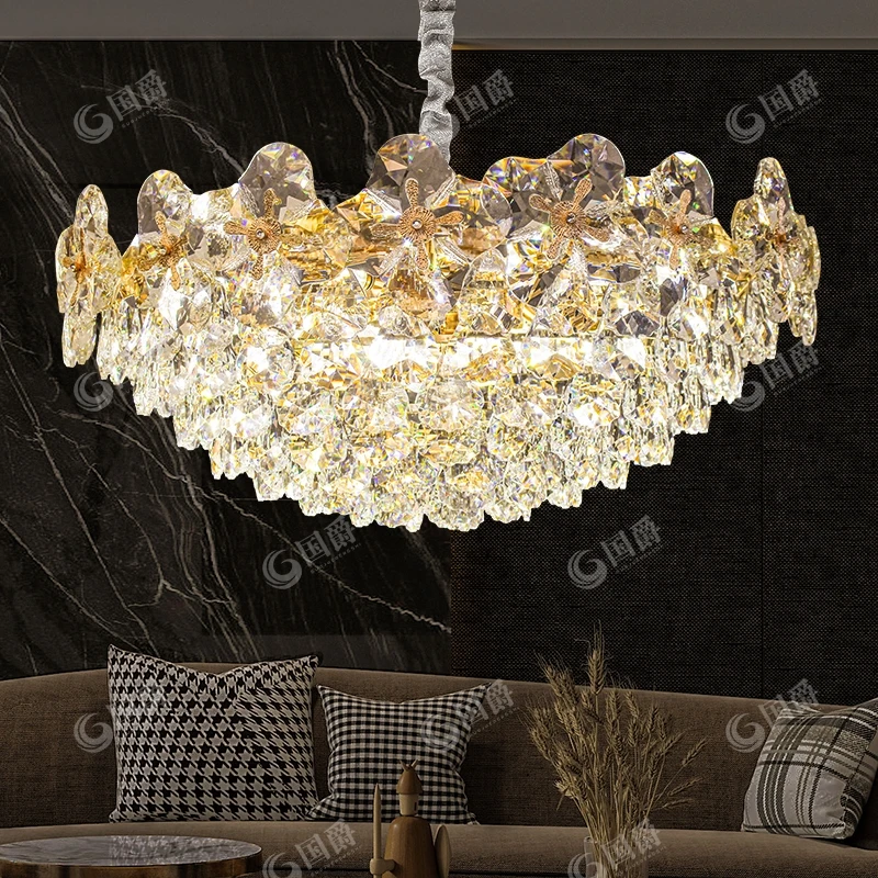水母水晶灯2026年新款法式欧式轻奢K9水晶吊灯客餐厅主卧水晶吊灯