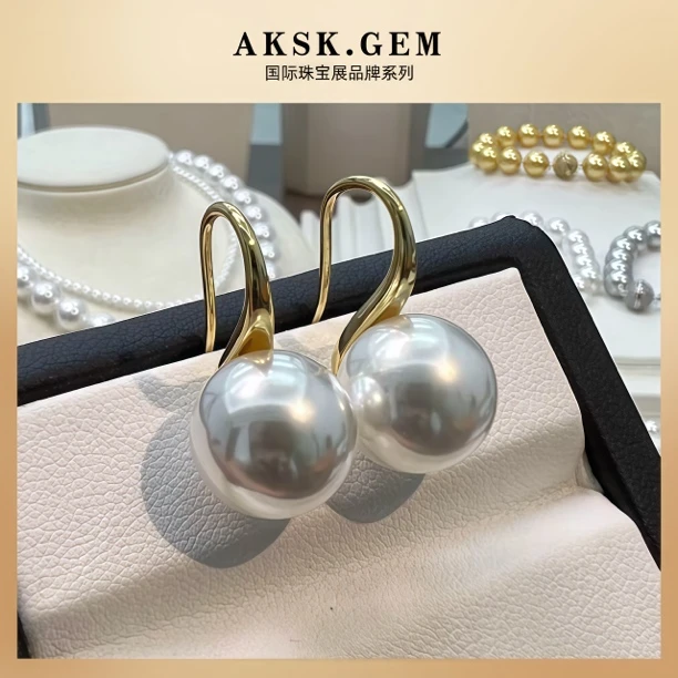 925银耳饰 高跟鞋耳饰 12mm经典款 精选海贝珠