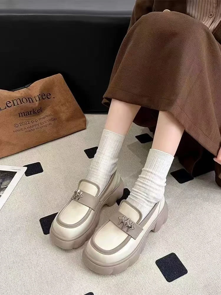 【大美专属】秋季新品真皮厚底乐福鞋（566）