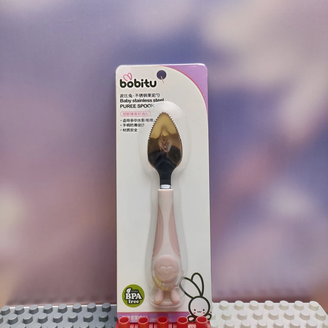 K232波比兔宝宝专用不锈钢果泥勺*宝宝专用