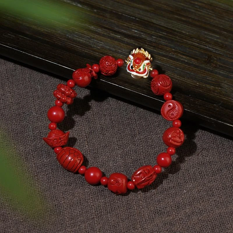 含辰砂工艺品【香掌柜】朱砂多宝单圈手串（发一件）