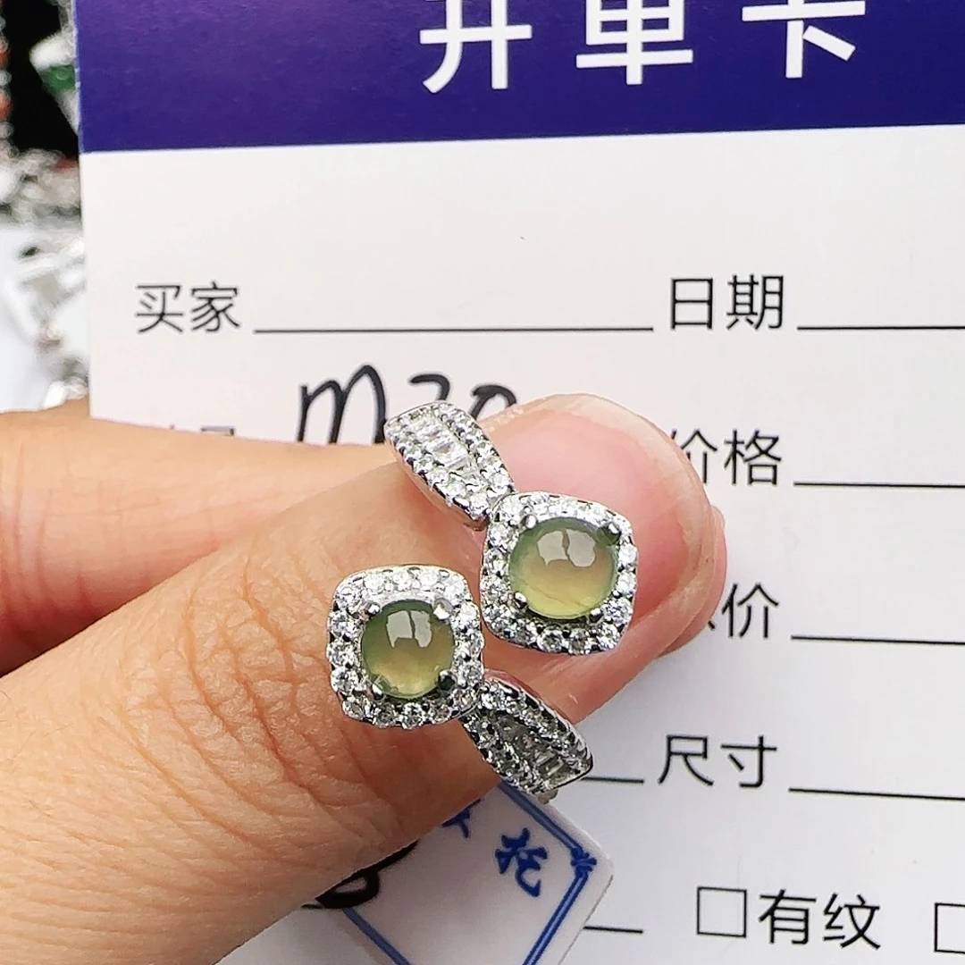 银S925镶嵌戒指翡翠戒指
