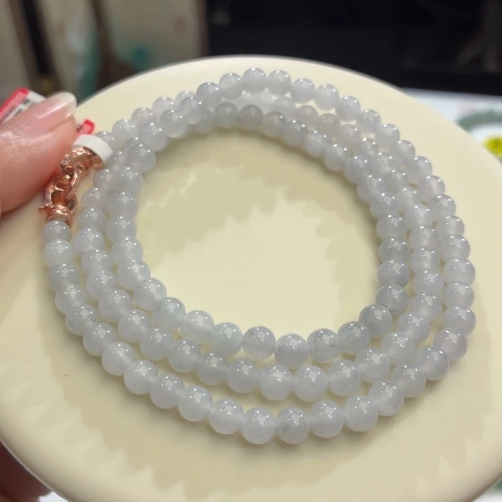 翡翠未镶嵌手链冰胶浅紫卡5.5