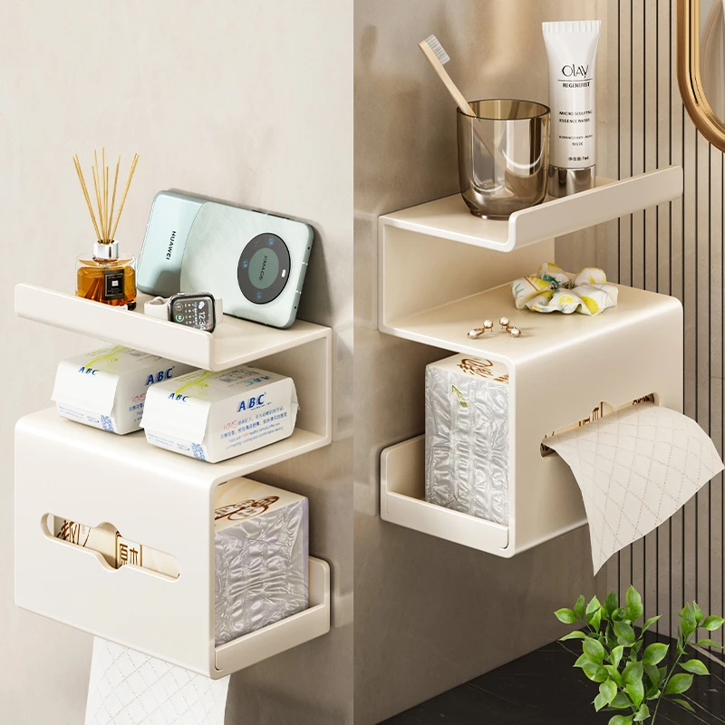 卫生间纸巾盒厕所置物架免打孔壁挂式抽纸厕纸盒洗手间卷纸架家用