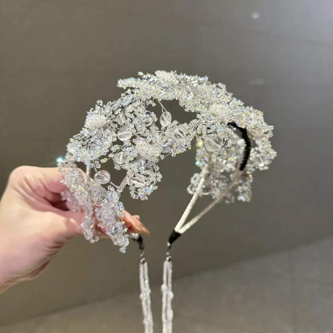 【莫奈海之星】琉璃花语流苏高定发箍高奢设计优雅气质款