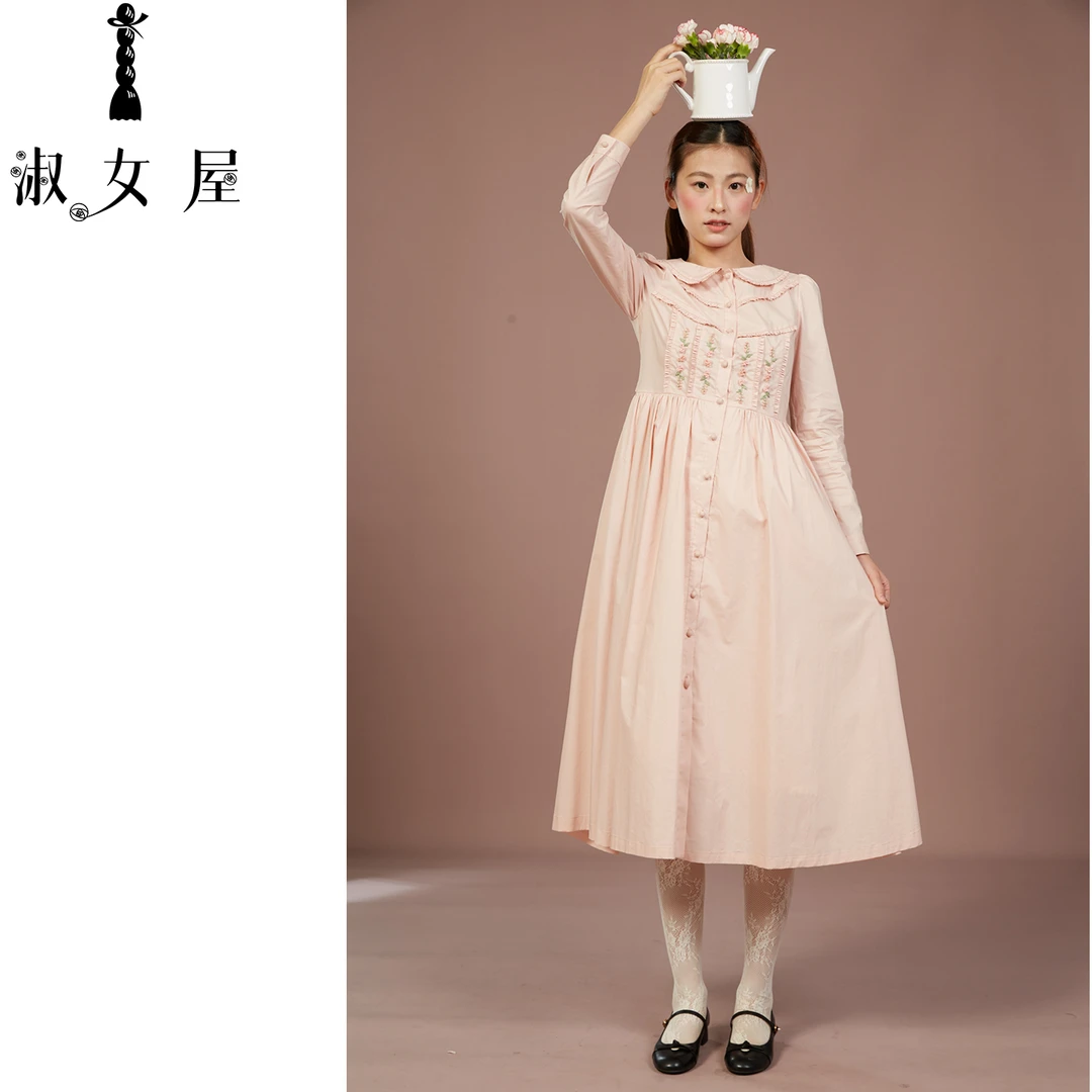 淑女屋官方旗舰店秘密花园。少女连衣裙①号纯棉优雅高级感甜美