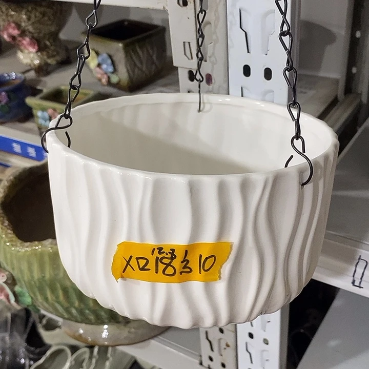 陶盆有孔 瑕疵针孔漏釉介意勿拍外口 18外高10