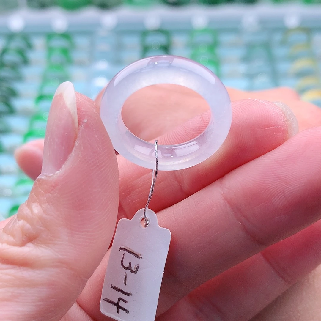 翡翠戒指未镶嵌柠****呀A货缅甸翡翠