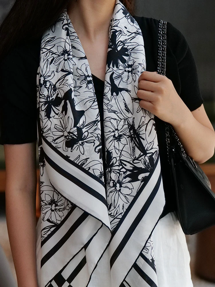 【无尽夏】YANYUE抗皱双绉真丝丝巾大方巾女百搭桑蚕丝披肩