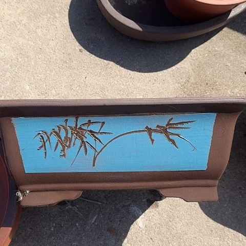 紫砂宜兴紫砂花盆32蓝马槽