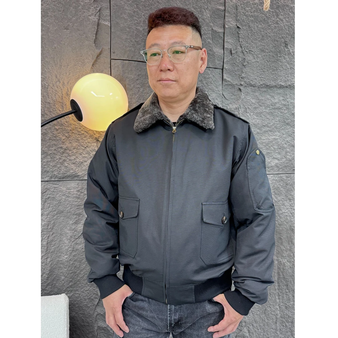 执见 2391男款皮毛一体内里宽松翻领防风保暖工装年轻款休闲夹克