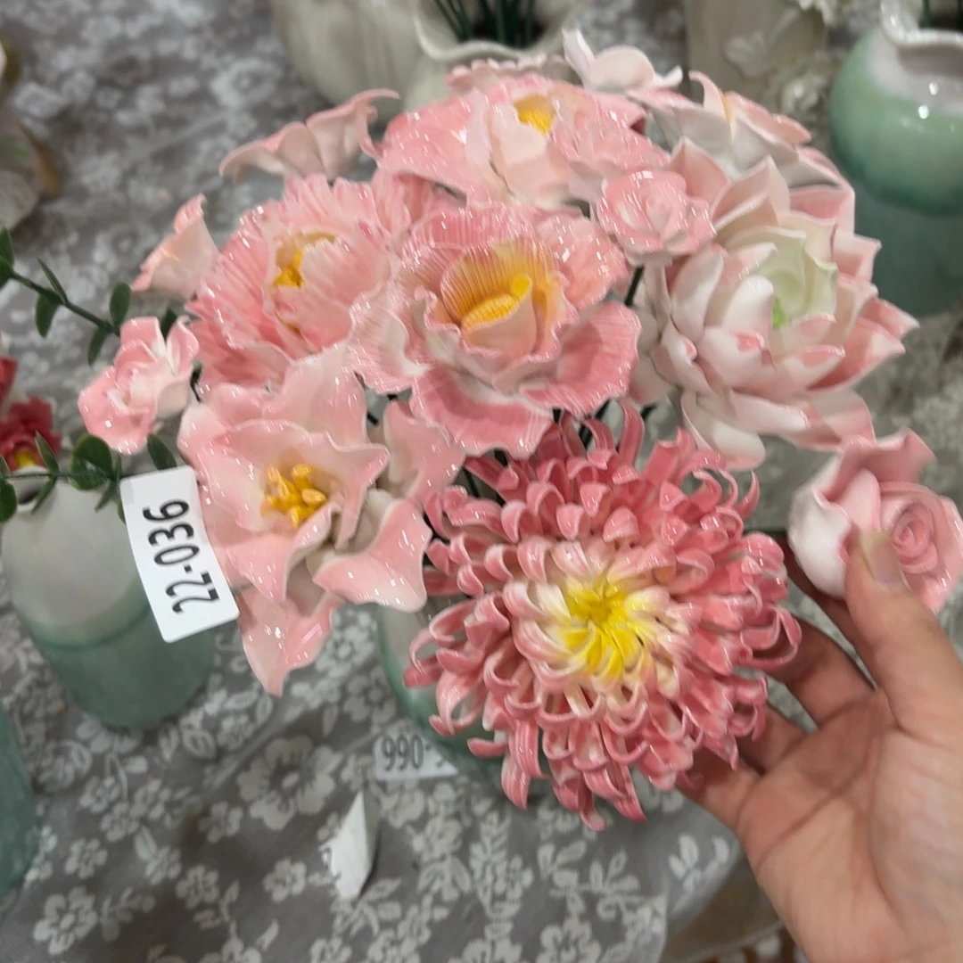 2236 陶瓷花拍满20元发货退款的拉黑