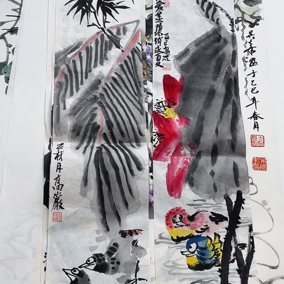 国画100.20手绘作品两张