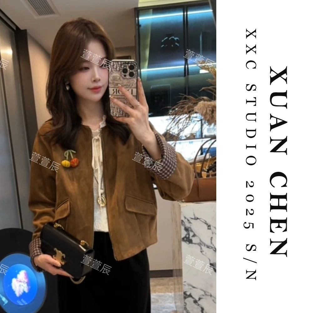 【黑糖摩卡】外套女款爆款2025新款洋气小个子短款百搭秋季外套8802