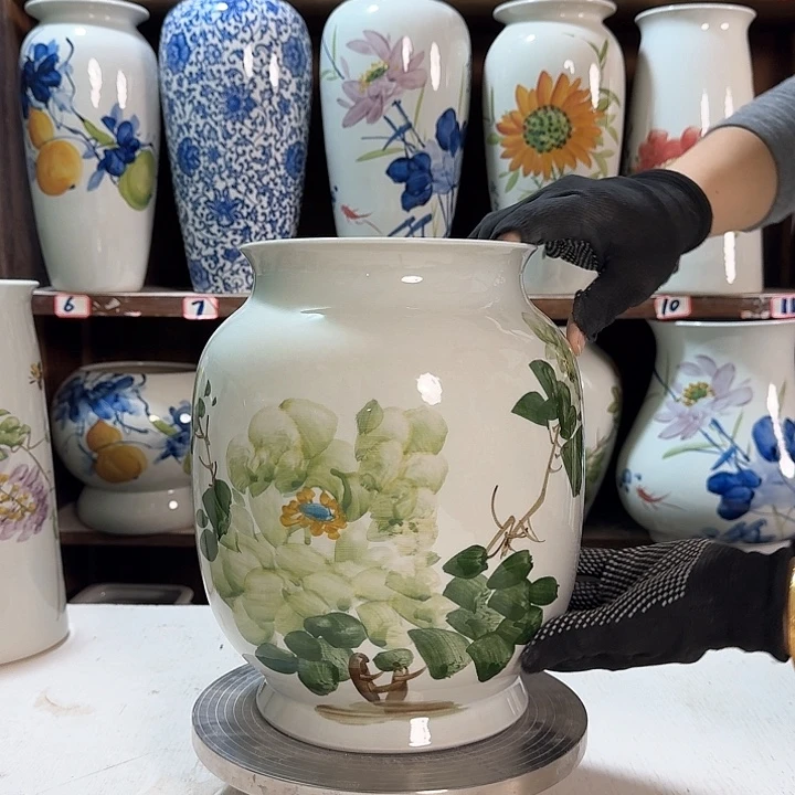 瓶高27绿绿牡丹新款陶瓷陶瓷