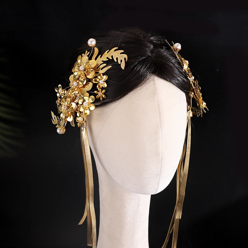 古风陈都灵同款流苏金银色发夹汉服古风仙气配饰超仙发饰虞姬头饰