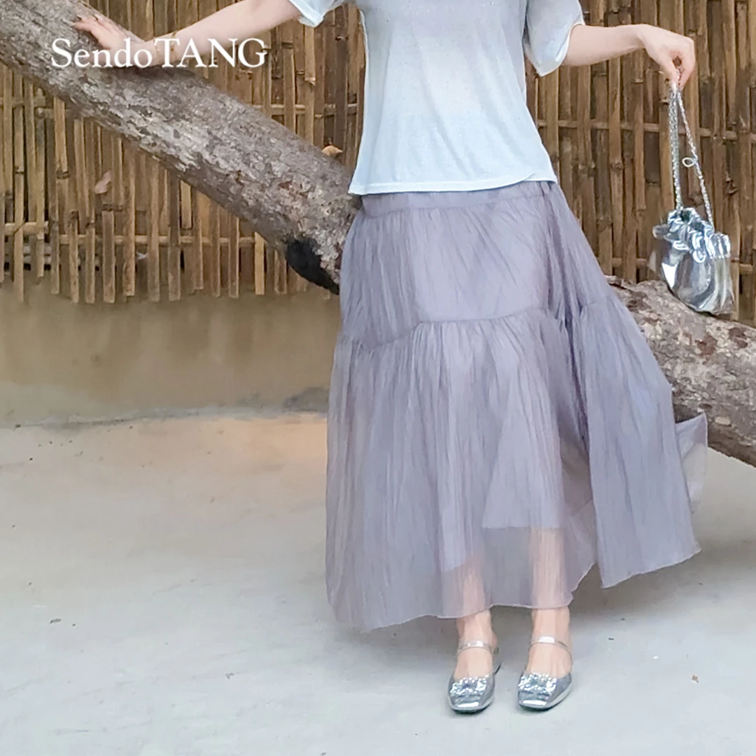 超仙纱裙【舞步翩翩】胖多女装夏季时尚休闲高级感高腰半身裙