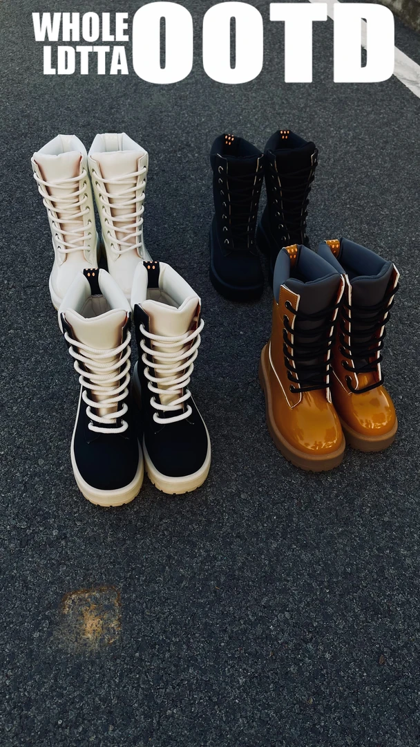 OESY男鞋2025ins新款马丁靴高帮小众百搭复古英伦风大黄靴工装靴