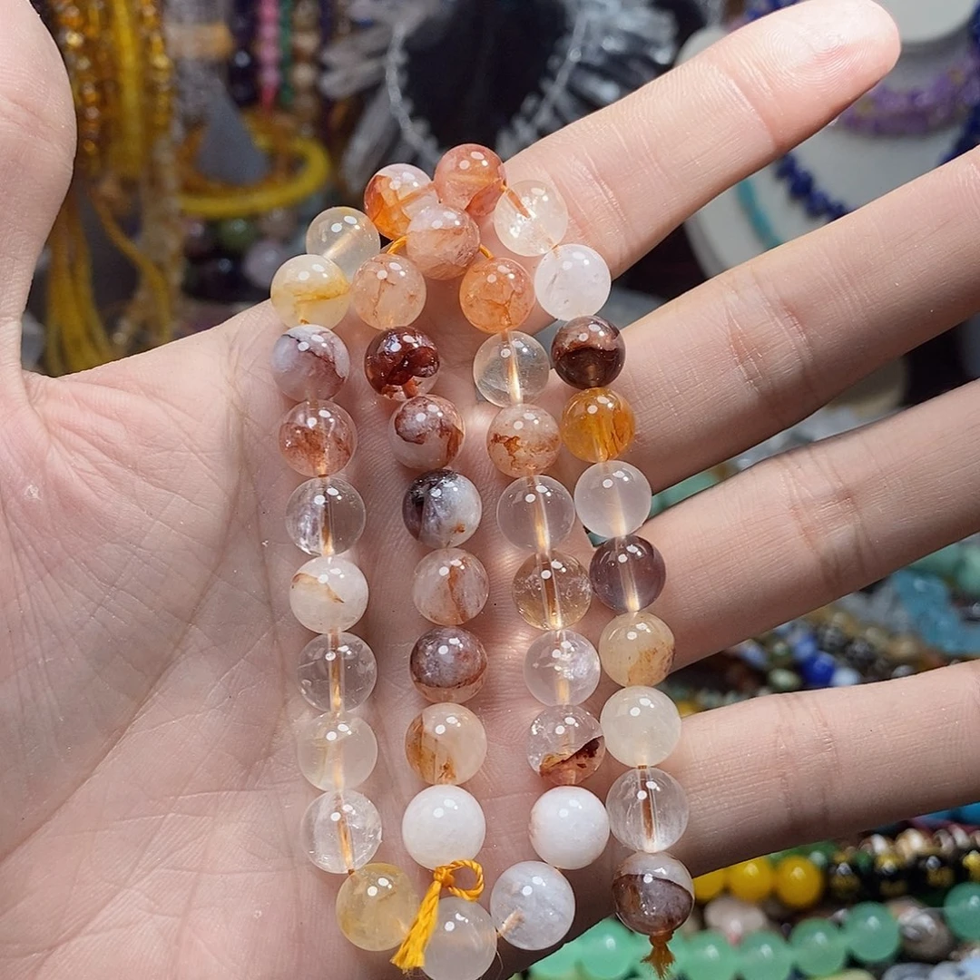石英质玉未镶嵌，红胶花10mm，