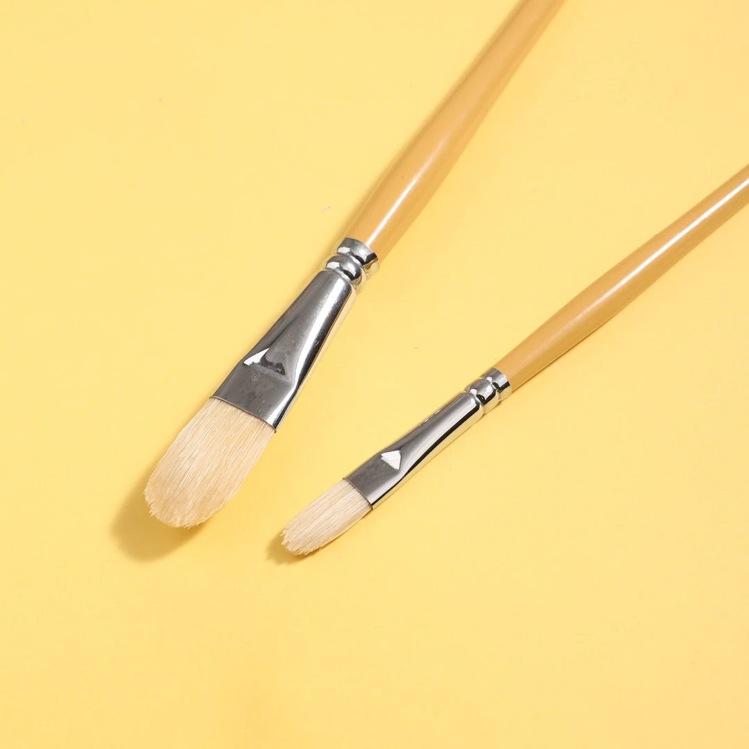 知梵猪鬃水粉笔美术专用丙烯油画笔圆头画笔初学者美术生用专业