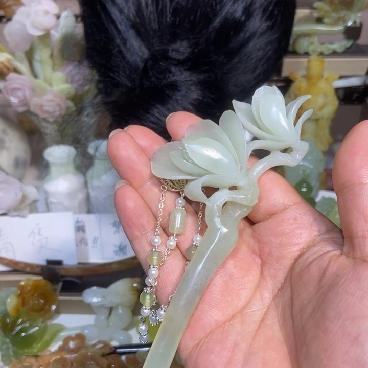 小***️未镶嵌蛇纹石玉发饰