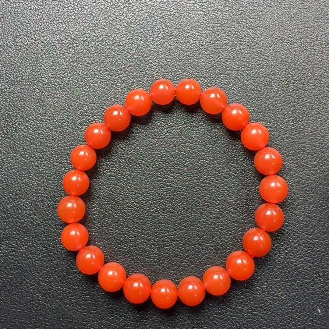 南红玛瑙未镶嵌圆珠手串8.5