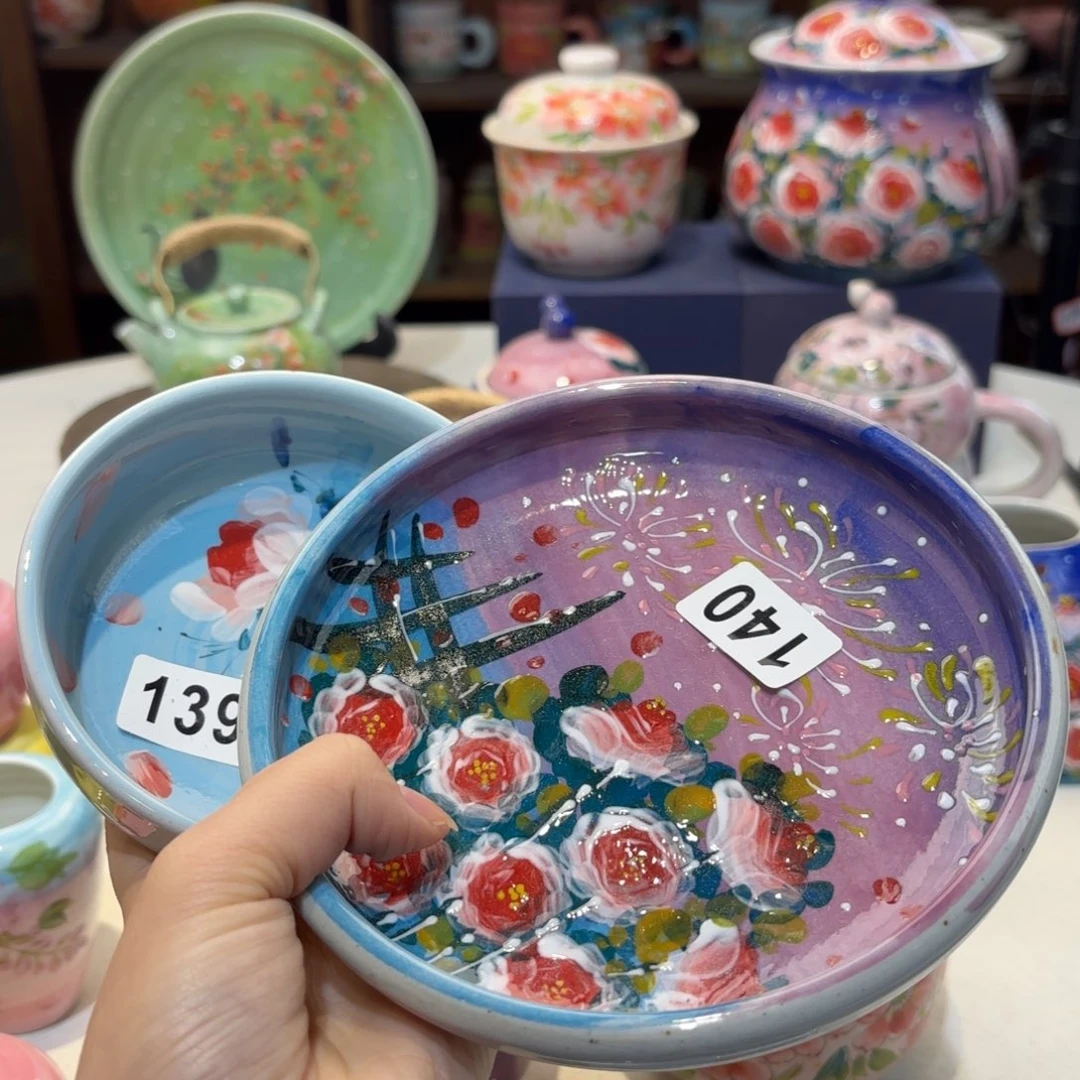 小****?景德镇手绘高温釉下彩陶瓷茶具
