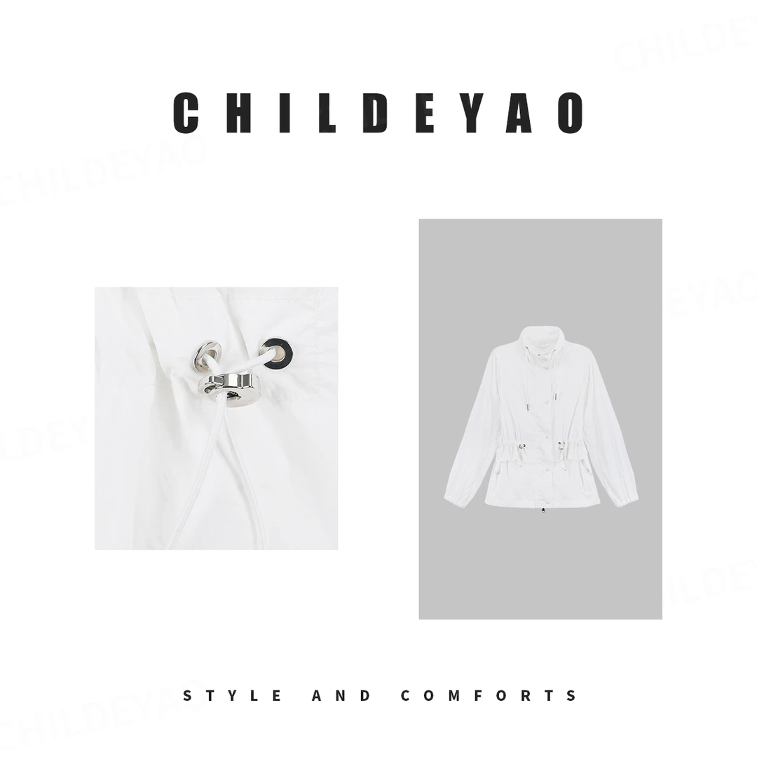 『夏日限定』收腰立领轻薄防晒外套 A4053