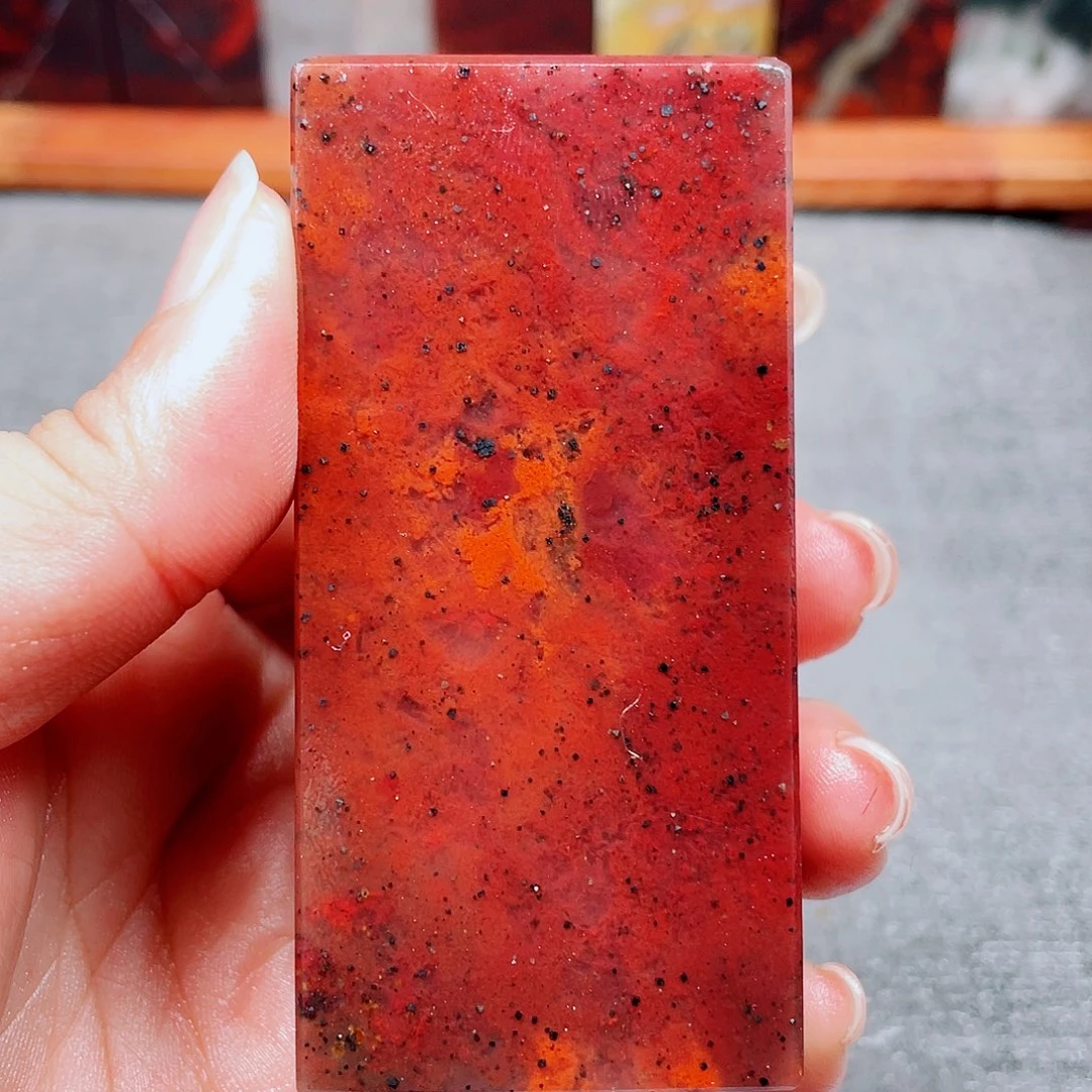 【闪购商品】玉桂林鸡血玉印章素章27