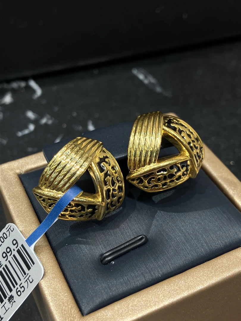 （1号货）放心黄金店 足金999耳环3.98克【货号65】