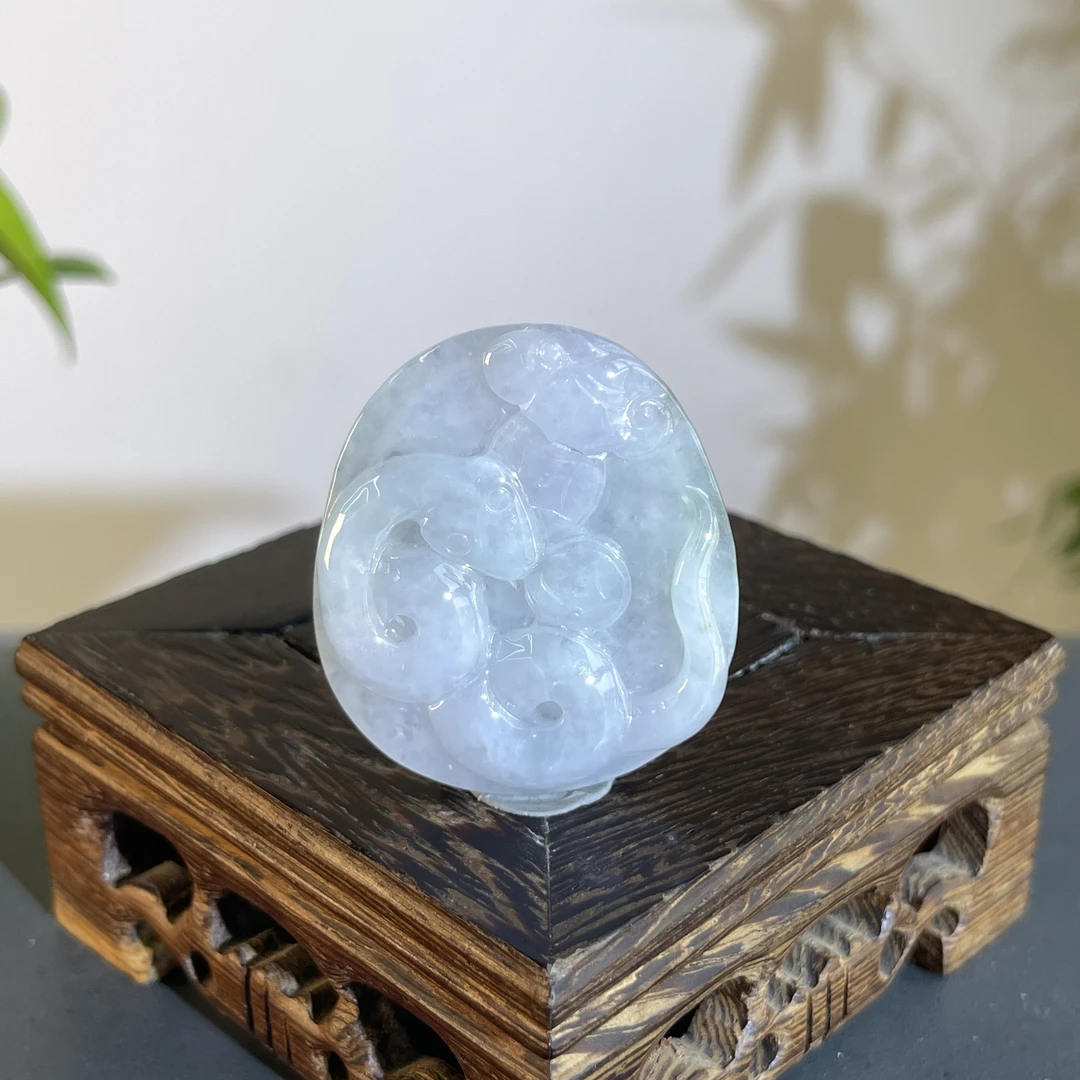 JGB25-015  天然缅甸A货翡翠  蛇来运转