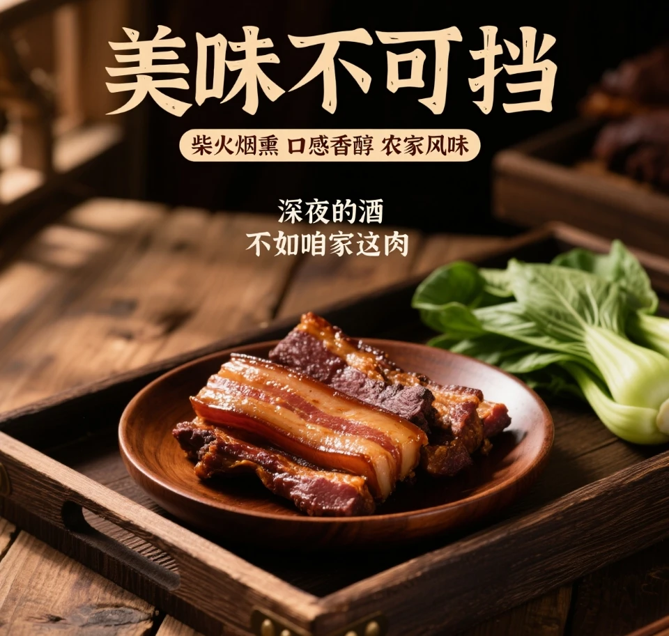 柴火腊肉特色烟熏肉 sa1