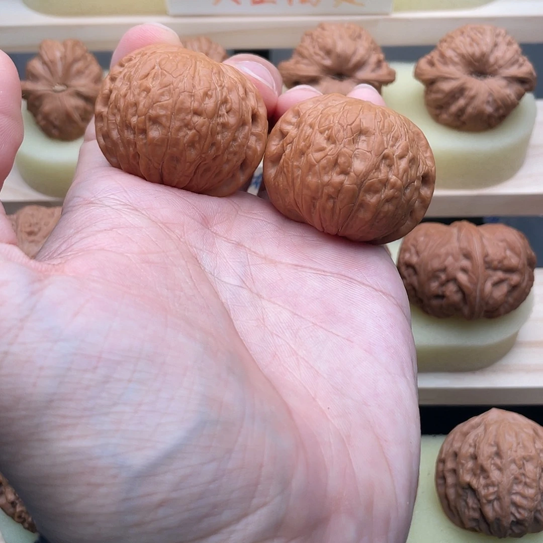 吊坠文玩核桃40全品铁锤边肚同尺