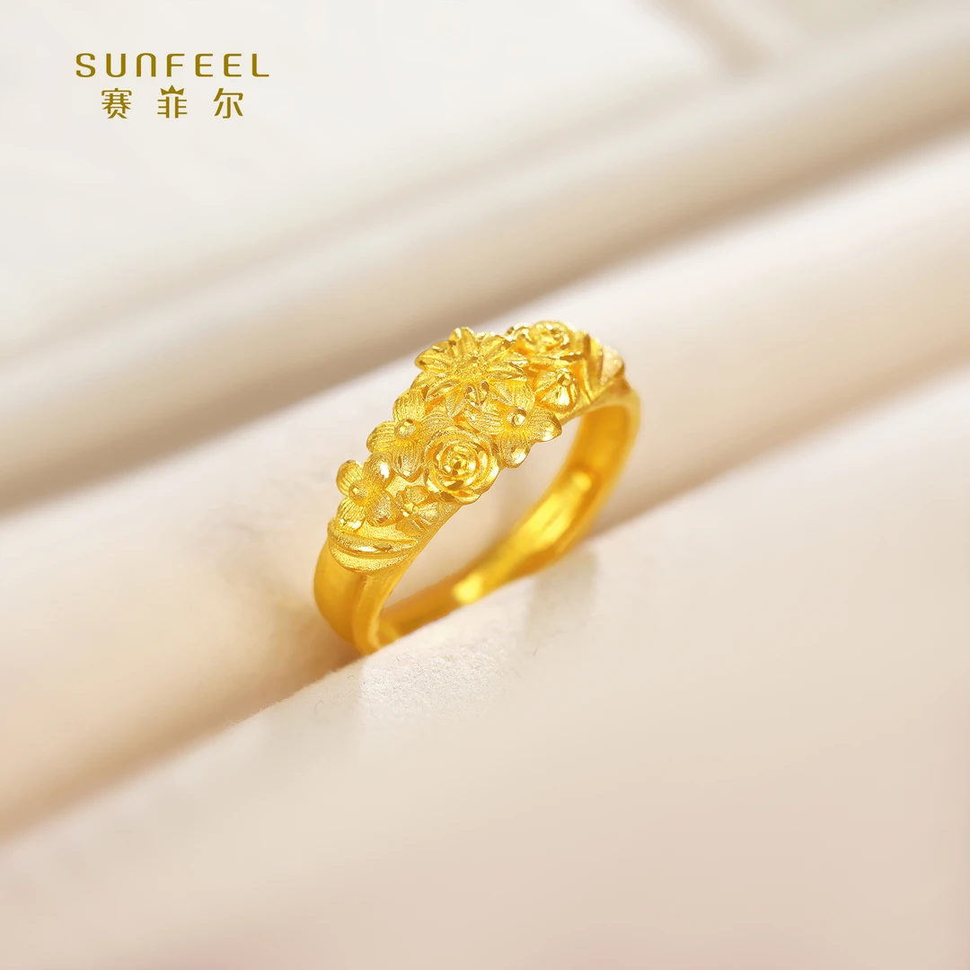 SUNFEEL/赛菲尔【十七店】足金艺术时尚繁华戒指HJ07051859
