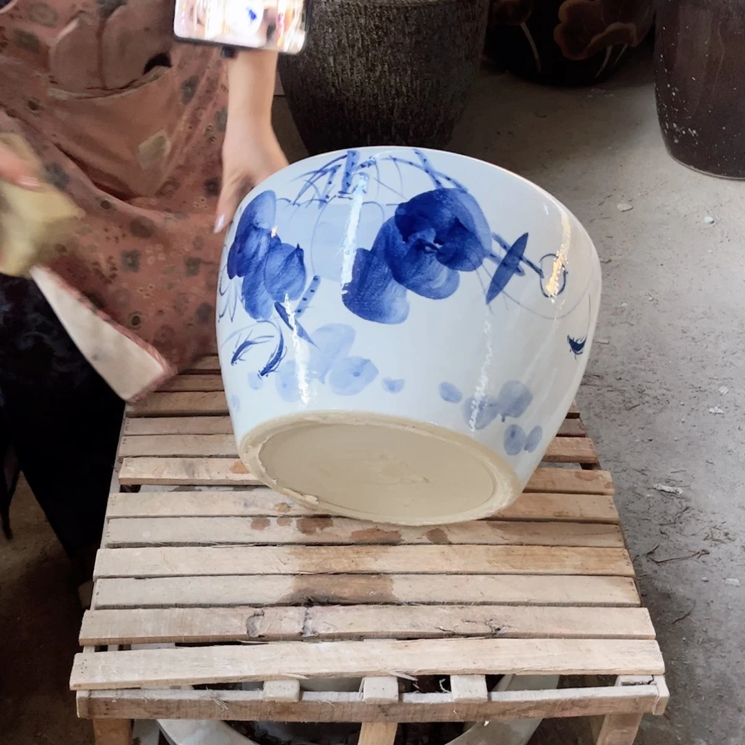 瓷片圆口兰荷花40.58888888