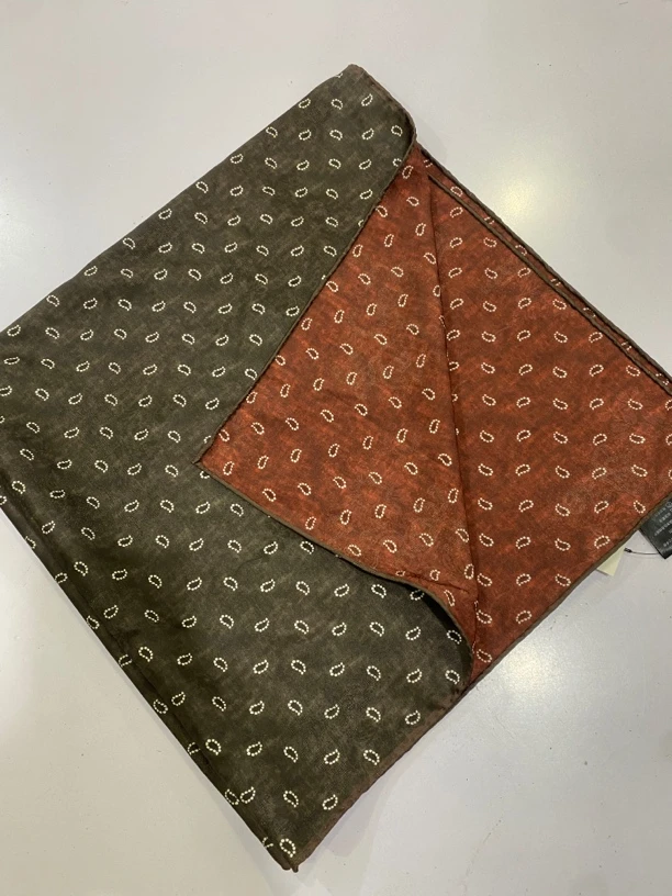 泡菜系双面印花手工边花萝方巾