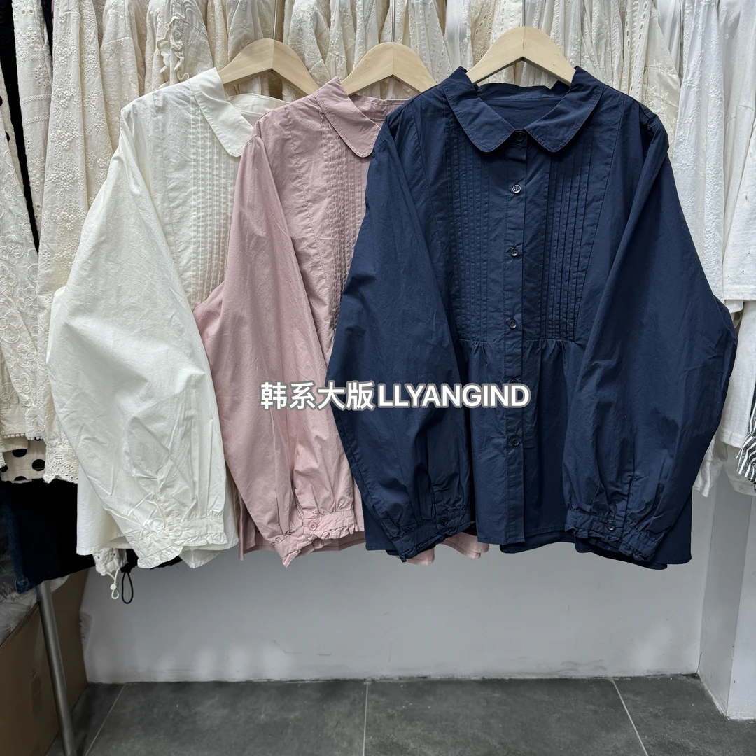 春季文艺轻职风衬衫长袖韩系上衣韩版女装夏季衬衣短外套宽松
