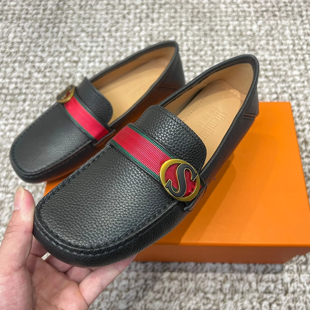 男士轻奢休闲豆豆鞋舒适透气新款乐福鞋百搭一脚蹬经典休闲皮鞋01