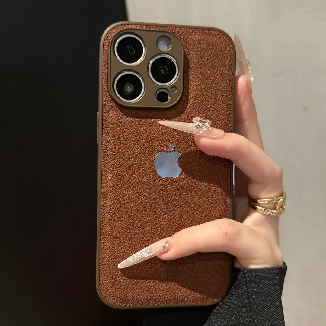 秋冬新款高级素皮纹适用iPhone17手机壳16promax简约15全包14女13