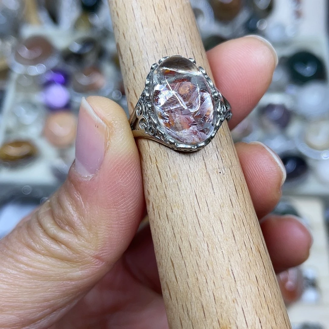 【闪购商品】银S925镶嵌珠宝半成品水晶戒指