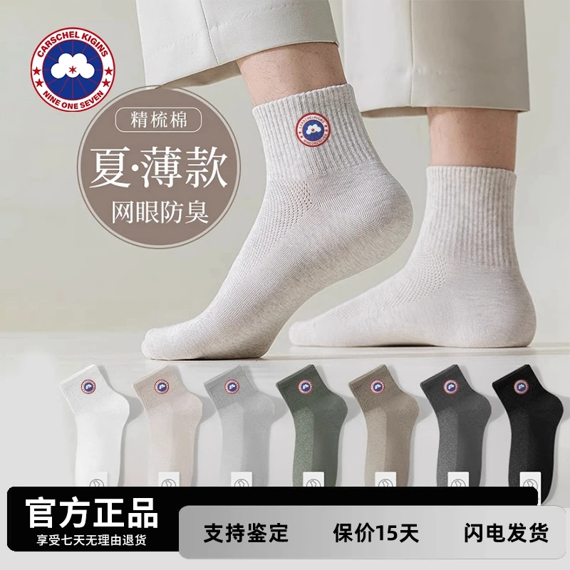 官方正品CARSCHEL KIGINS加鹅 袜子男夏短袜吸汗防臭透气运动船袜
