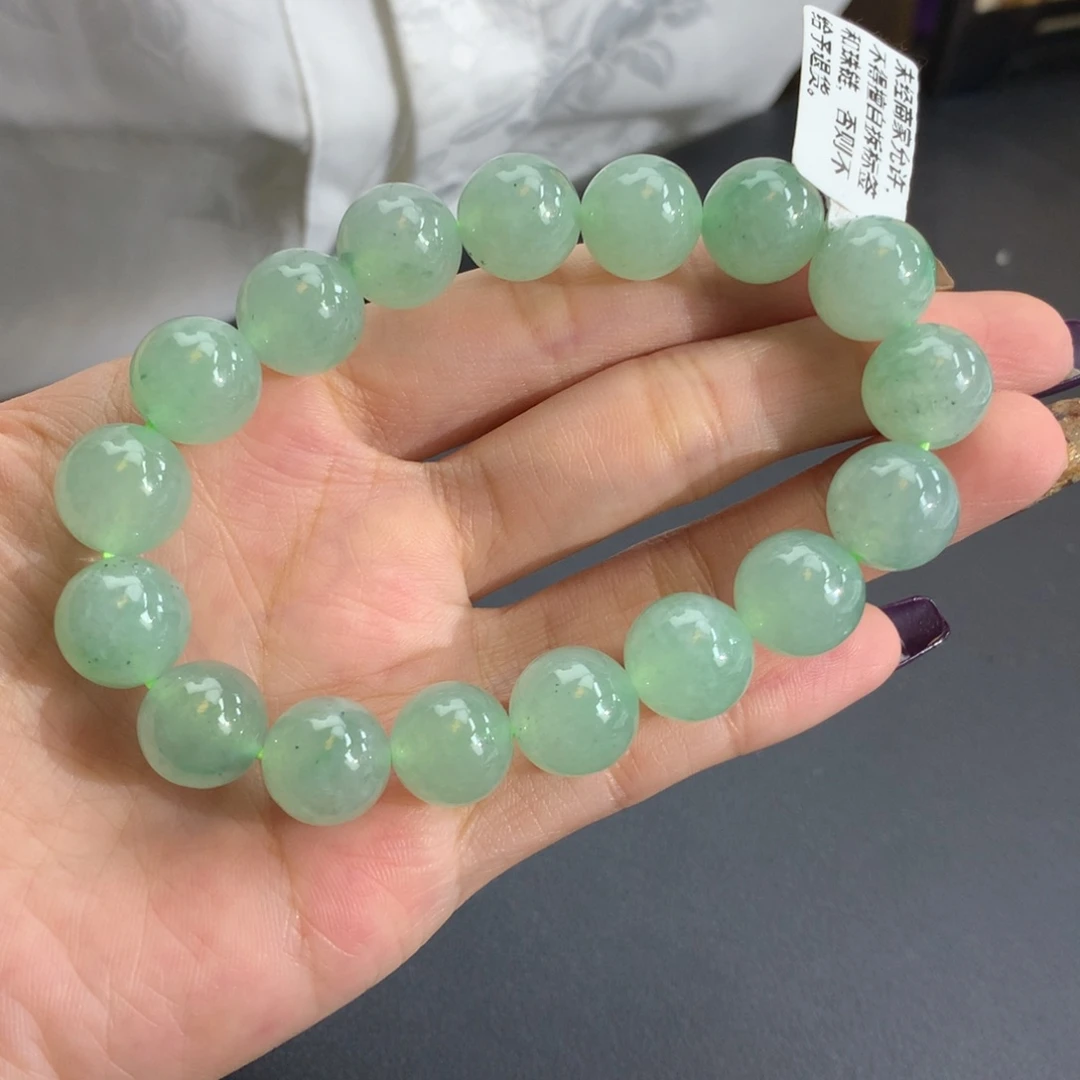 翡翠未镶嵌手串卡12冰胶晴乌鸡手串