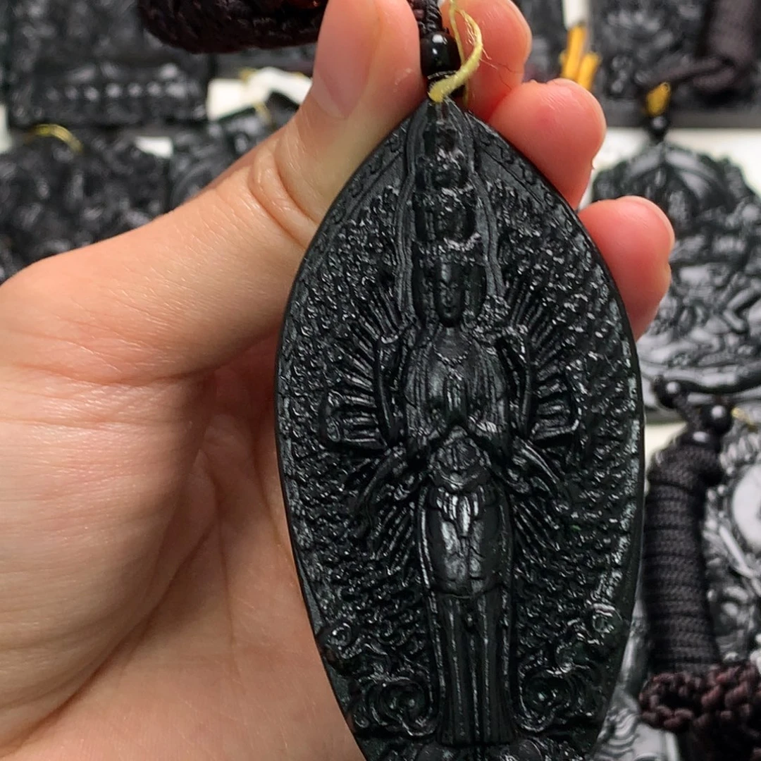 天然缅甸a货钢琴黑挂件