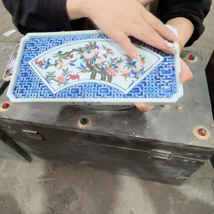 景德镇高温陶瓷九桃五福